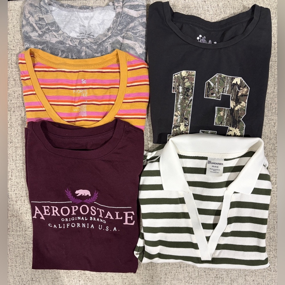 Trendy T-Shirt Bundle Girls Lot 5 - Size S/XS ( 10/12)